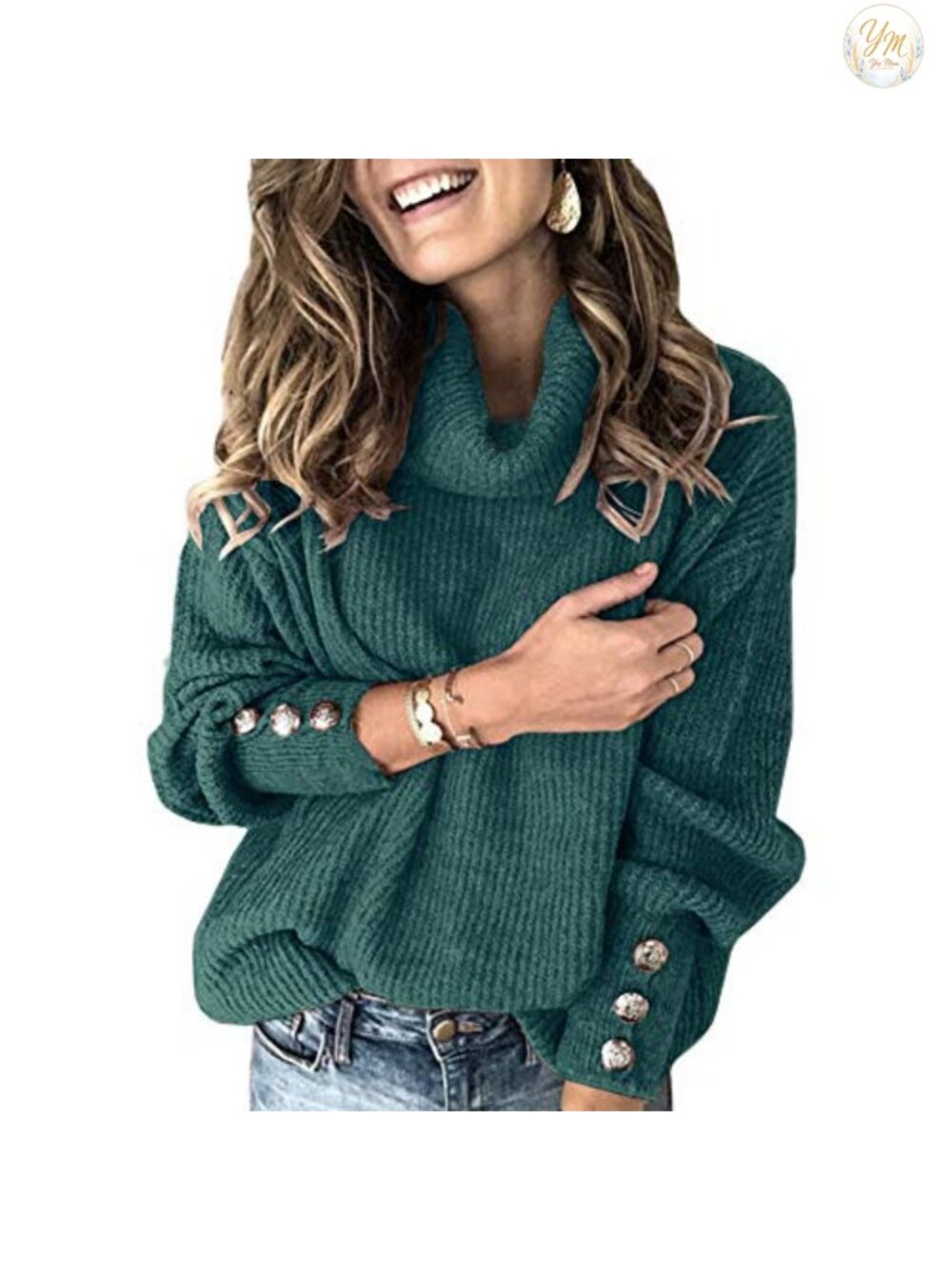 Oversized Chunky Knit Sweater Cowl Neck Long Sleeve Pullover Tunic